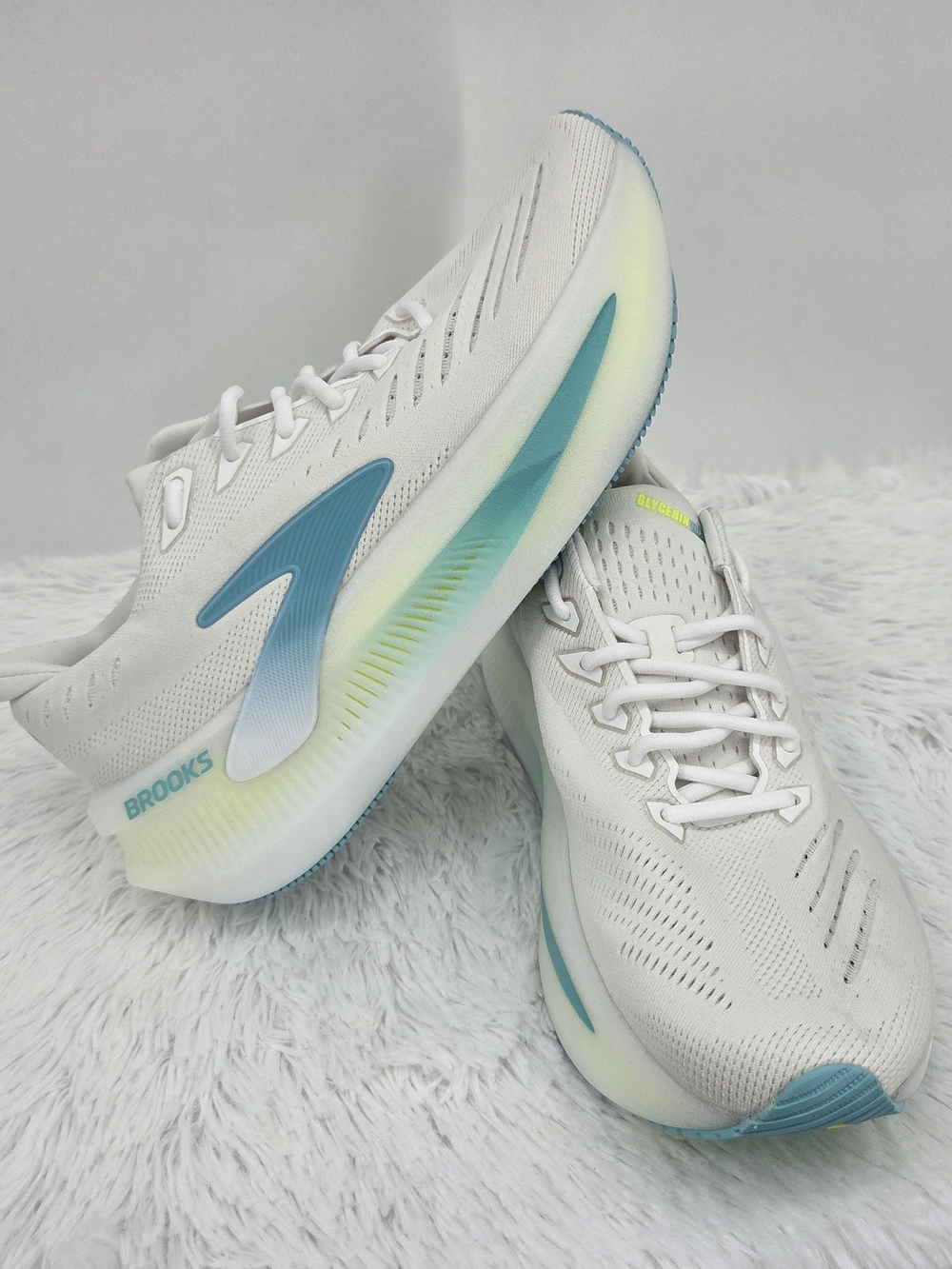 Brooks Glycerin Max 2 Men's US 9.5 White Teal Cushioned Running Shoes New No Box